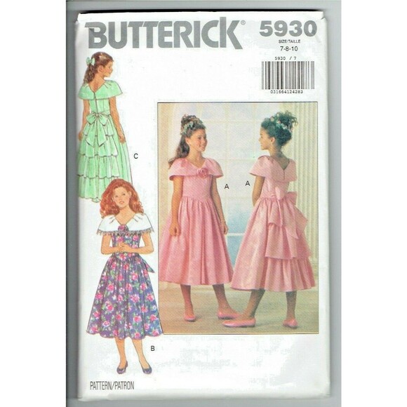Butterick 5930 Size 7-8-10 Girls Dress Uncut Sewing Pattern Sleeveless 2 Lengths - Picture 1 of 2